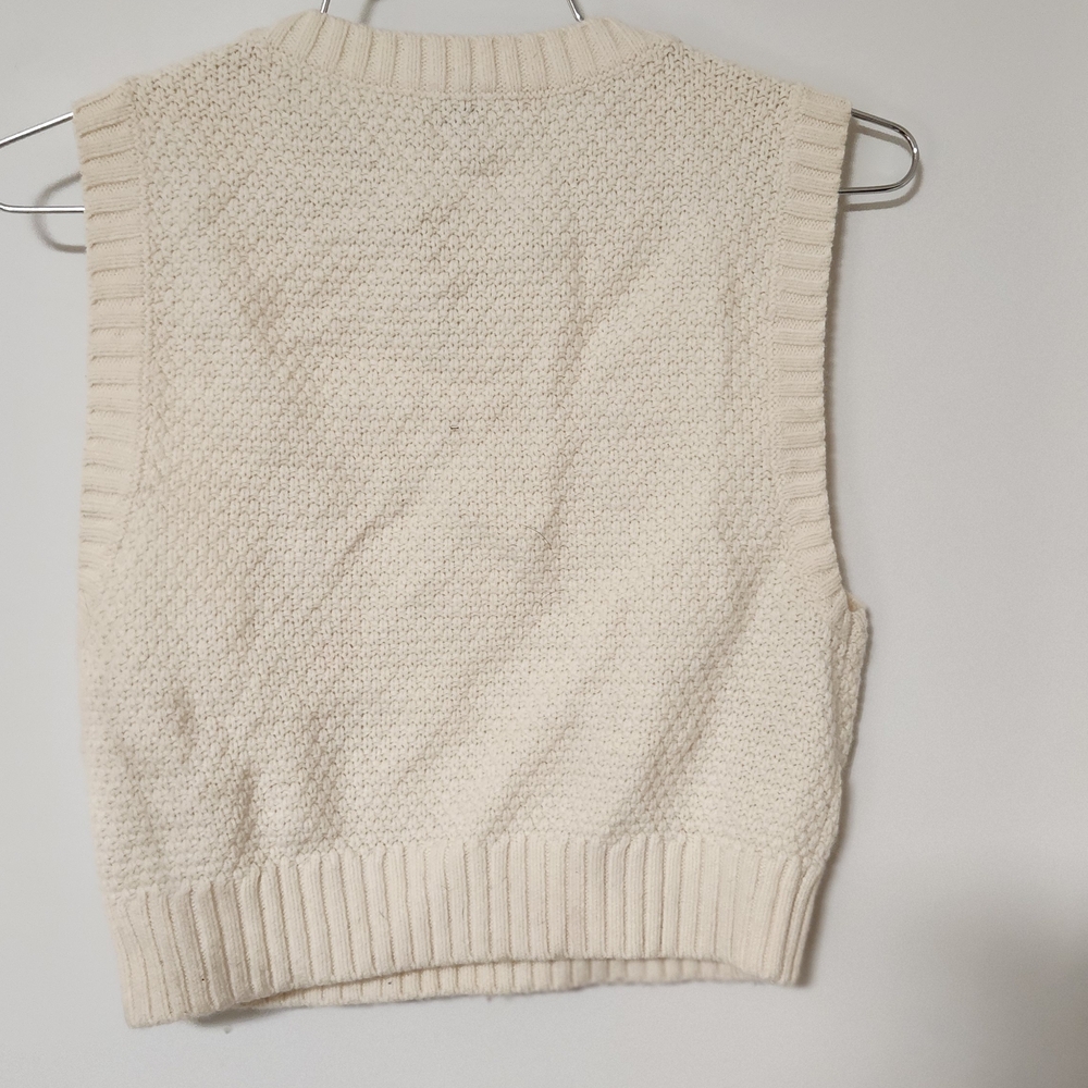 Sunday Best V-Neck Cream Sweater Vest - Picture 4 of 5